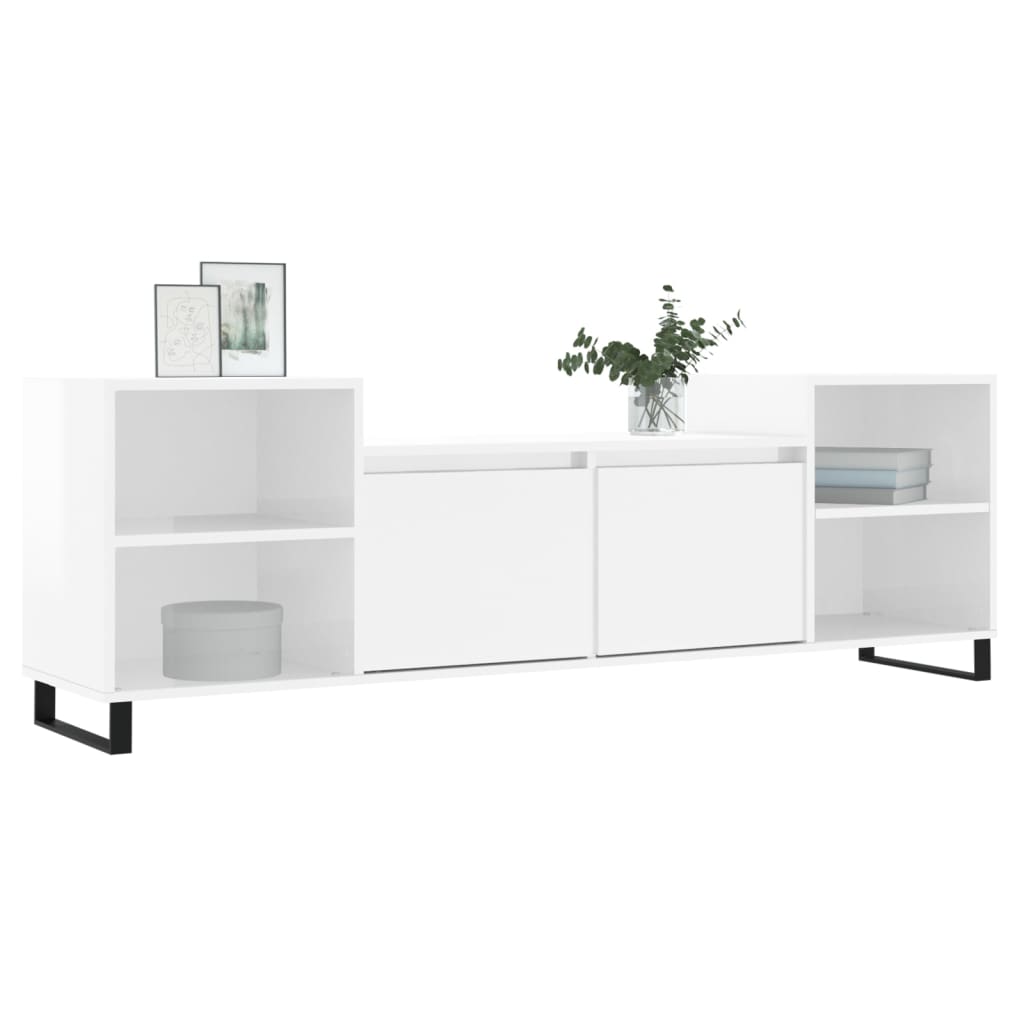 Mobili TV Shine di legno bianco 160x35x55 cm