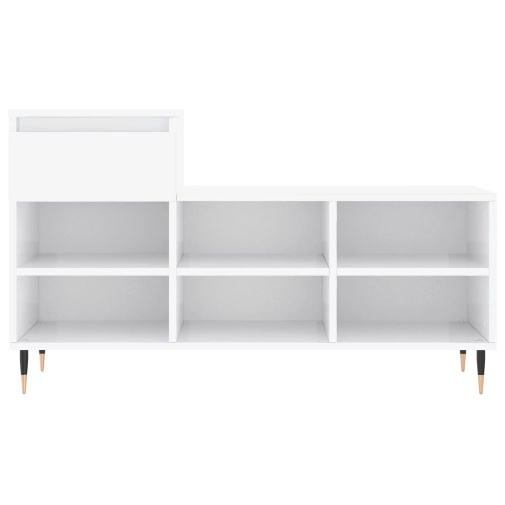 Mueble zapatero madera blanco brillo 102x36x60 cm vidaXL