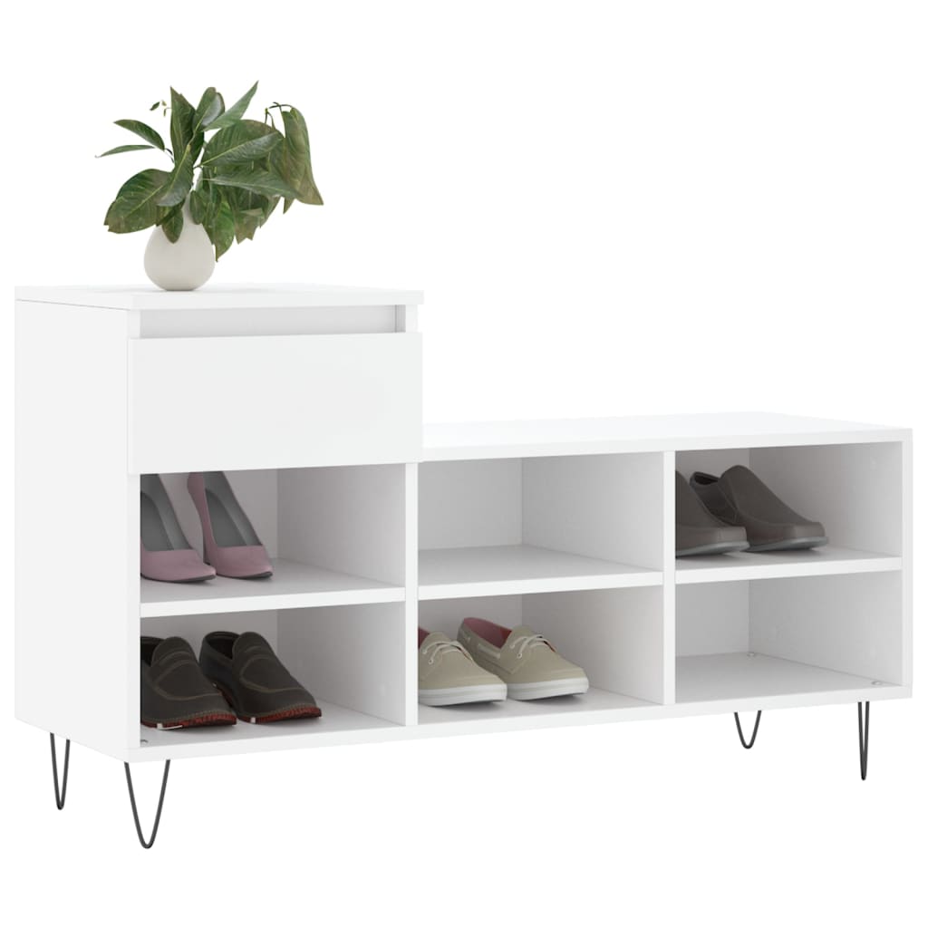 Mueble zapatero madera contrachapada blanco 102x36x60 cm vidaXL