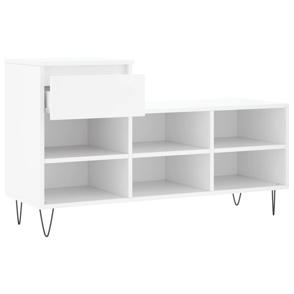 Mueble zapatero madera contrachapada blanco 102x36x60 cm vidaXL