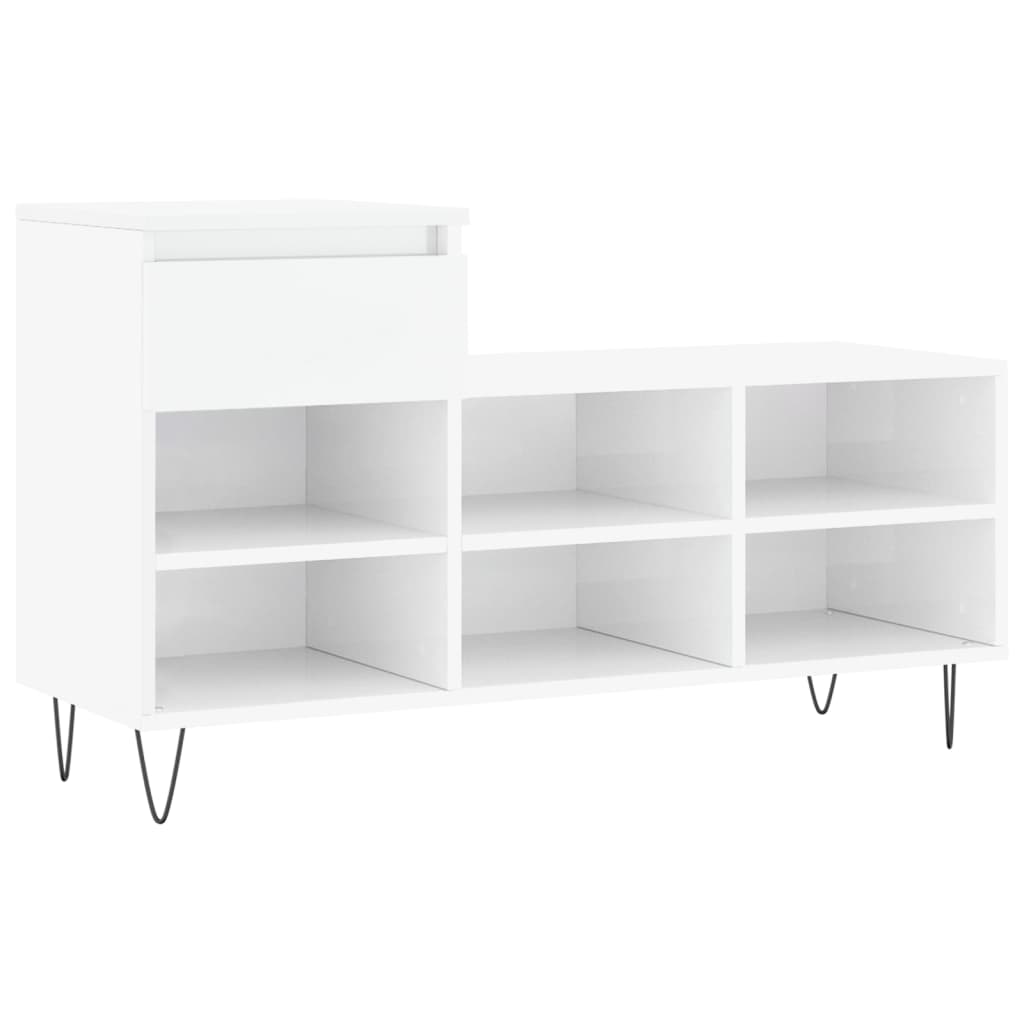 Mueble zapatero madera blanco brillo 102x36x60 cm vidaXL