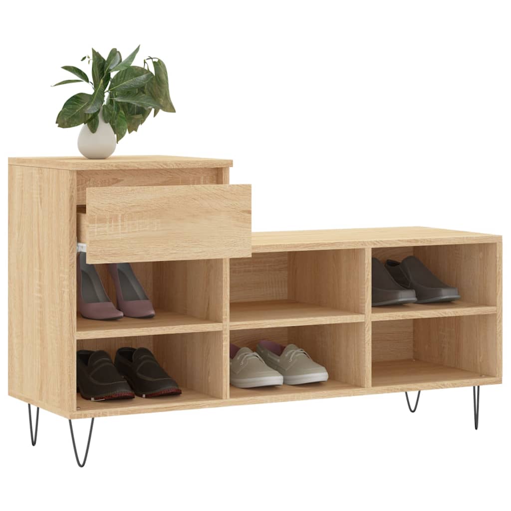 Zapatero Mueble Wooden Wooden Roble Sonoma 102x36x60 cm V67