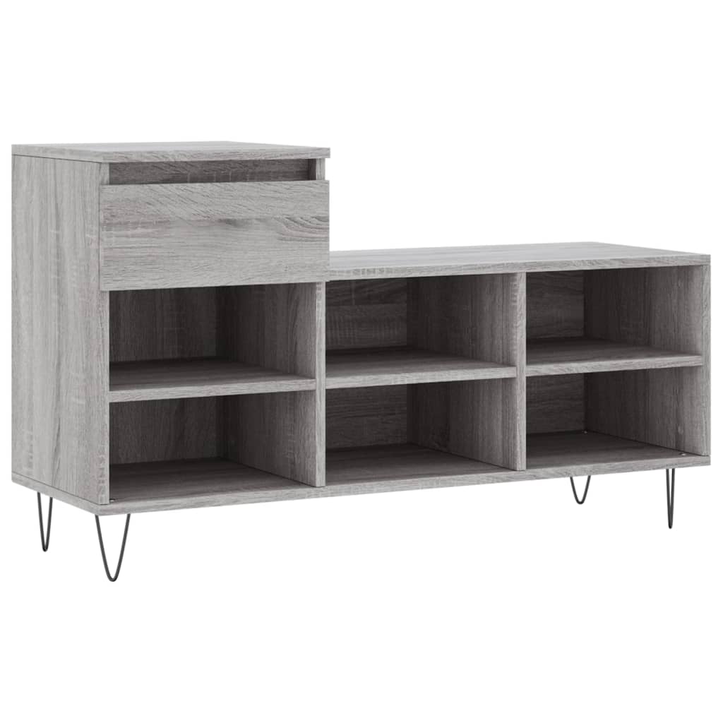 Mueble zapatero madera gris Sonoma 102x36x60 cm vidaXL