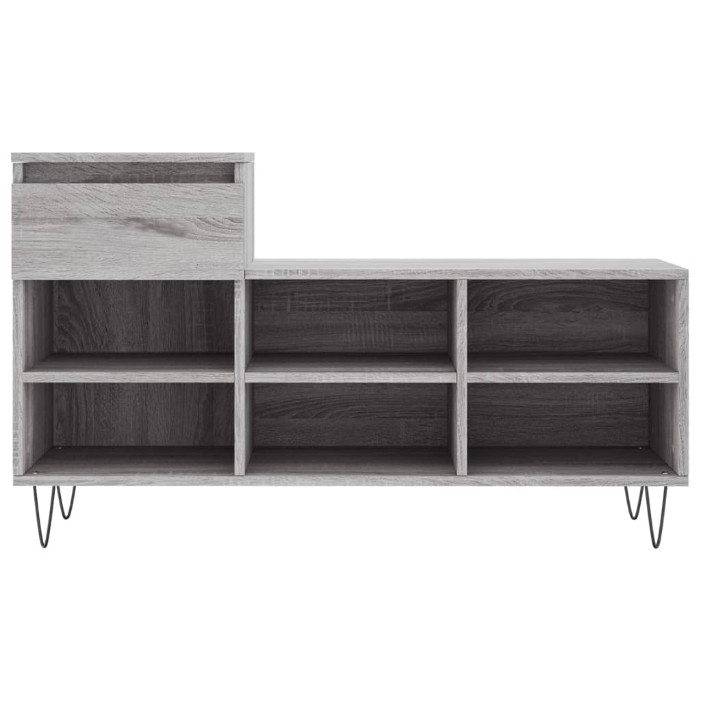 Mueble zapatero madera gris Sonoma 102x36x60 cm vidaXL