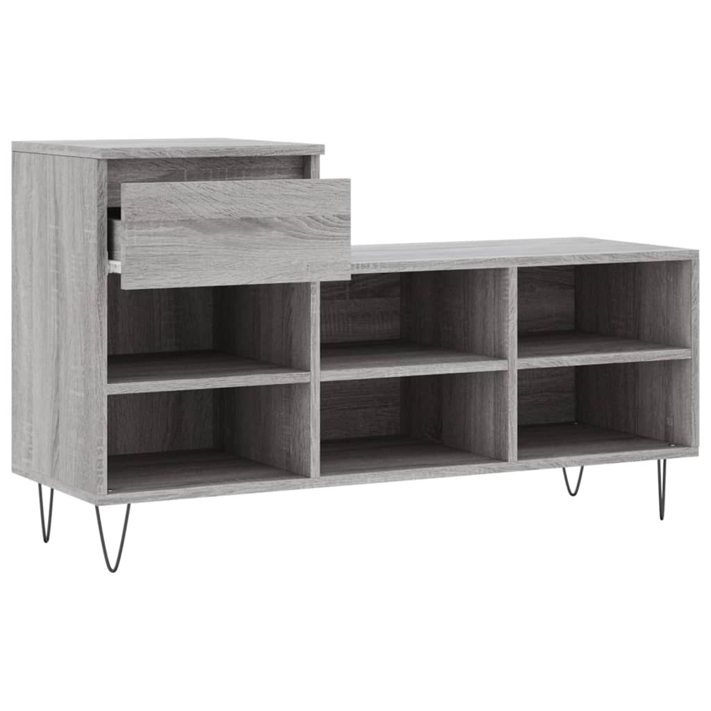 Mueble zapatero madera gris Sonoma 102x36x60 cm vidaXL