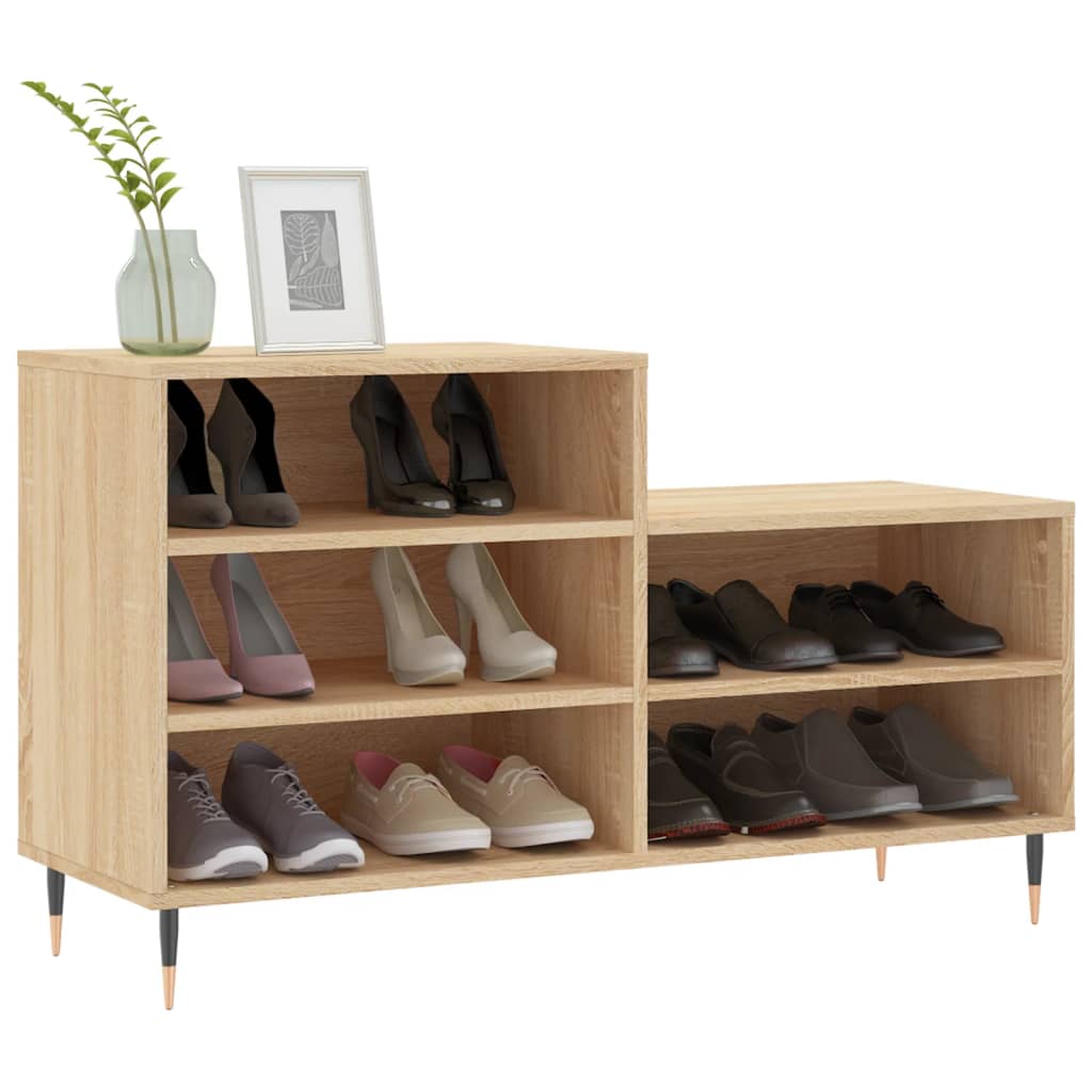 Mueble zapatero madera roble Sonoma 102x36x60 cm