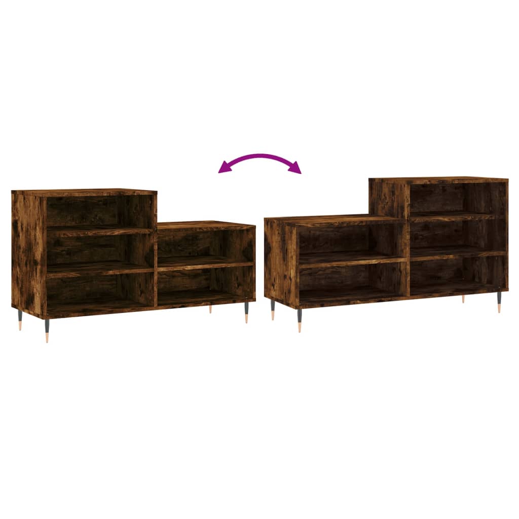 Mueble zapatero madera roble ahumado 102x36x60 cm vidaXL