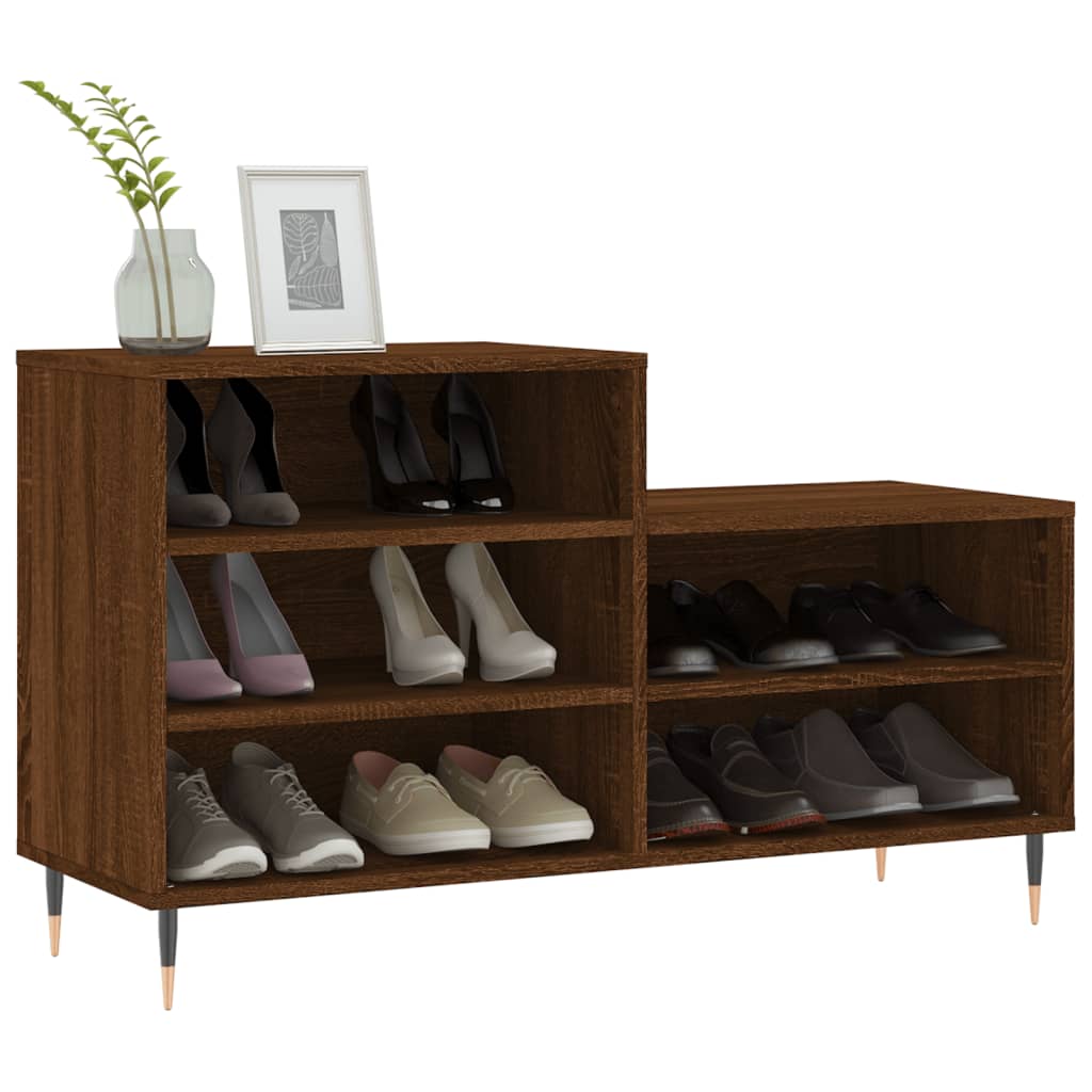 Mueble zapatero madera roble marrón 102x36x60 cm vidaXL