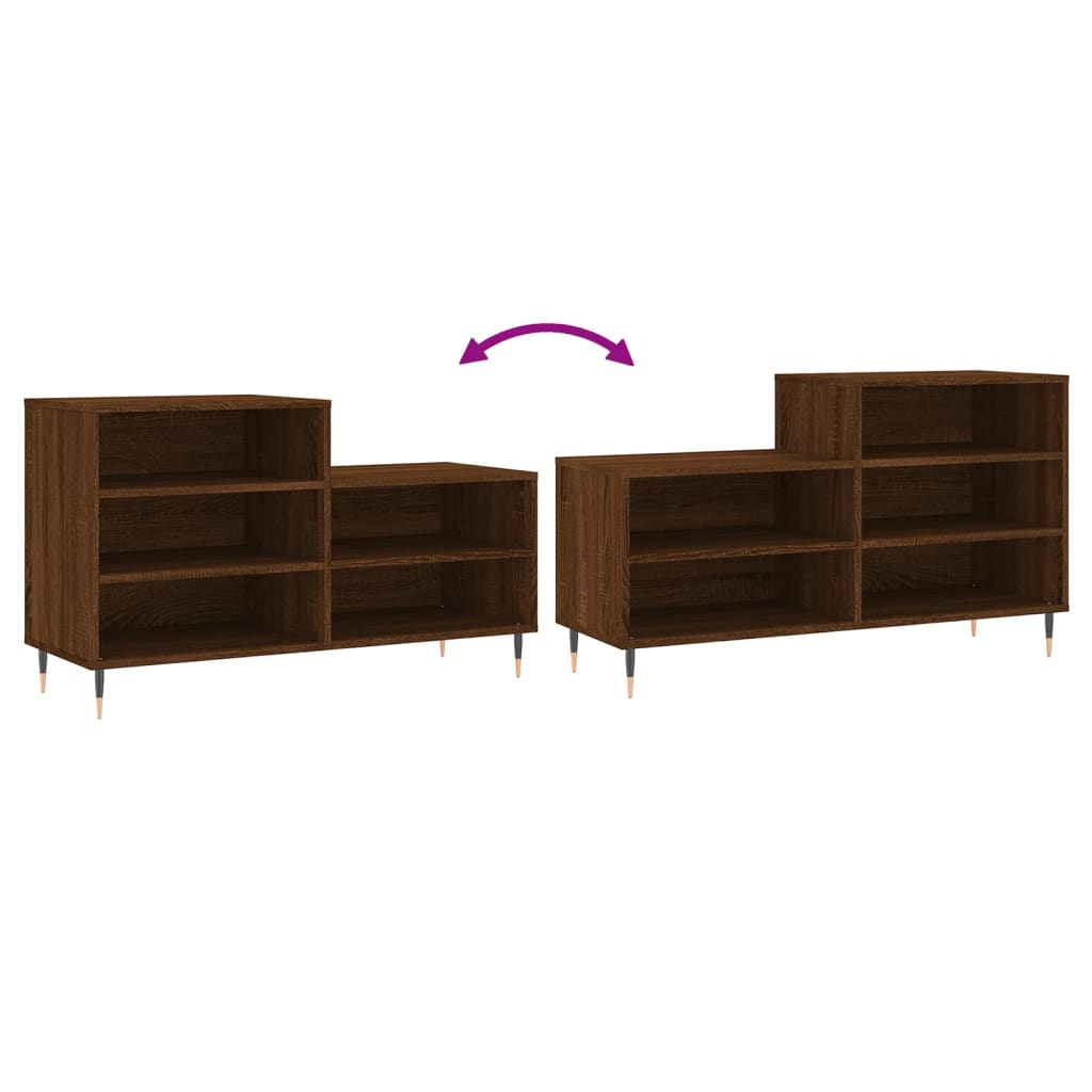 Mueble zapatero madera roble marrón 102x36x60 cm vidaXL