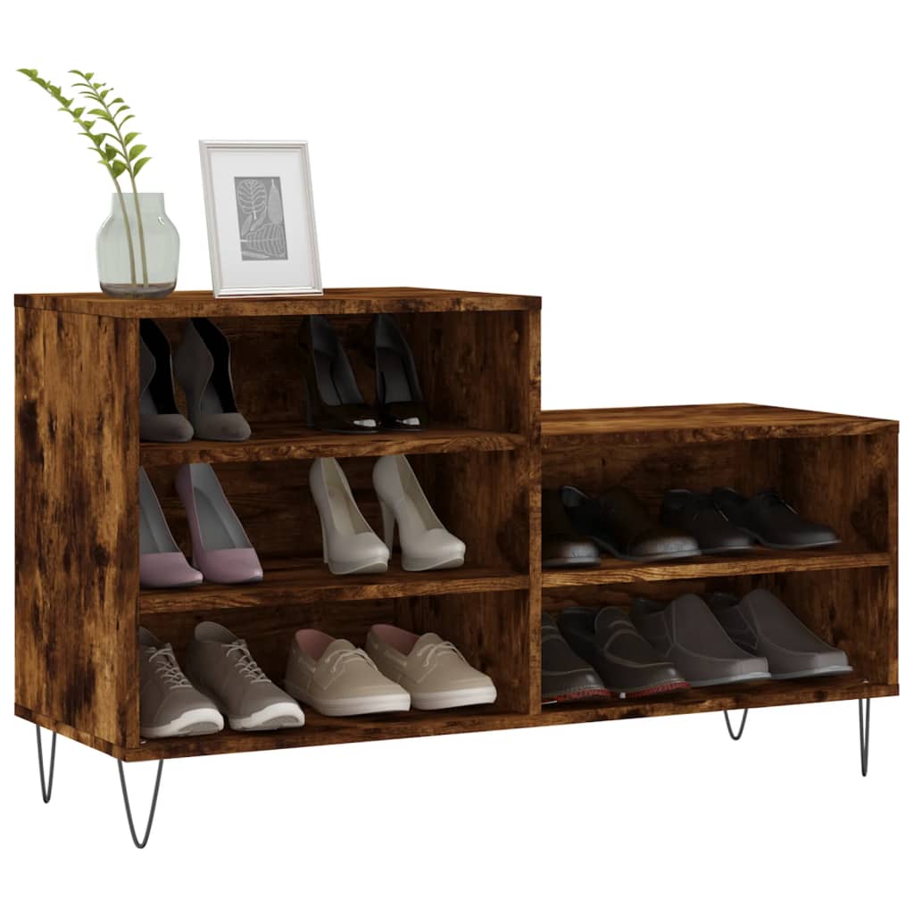 Mueble zapatero madera roble ahumado 102x36x60 cm vidaXL