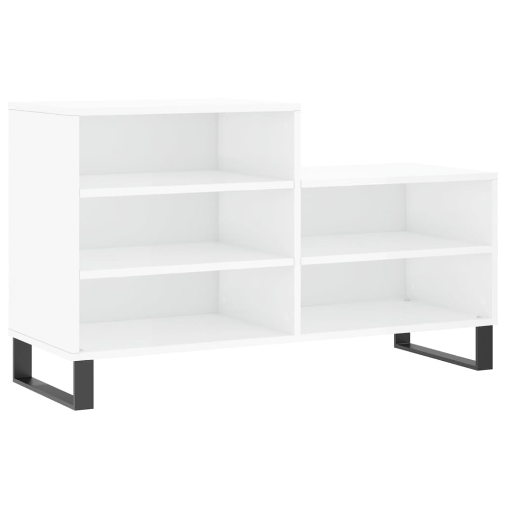 Mueble zapatero madera blanco brillo 102x36x60 cm vidaXL