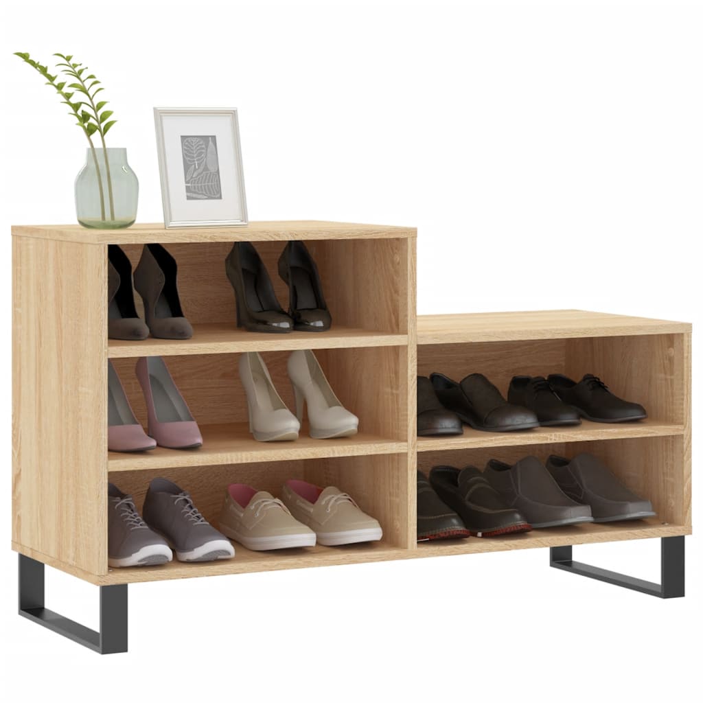 Mueble zapatero madera roble Sonoma 102x36x60 cm