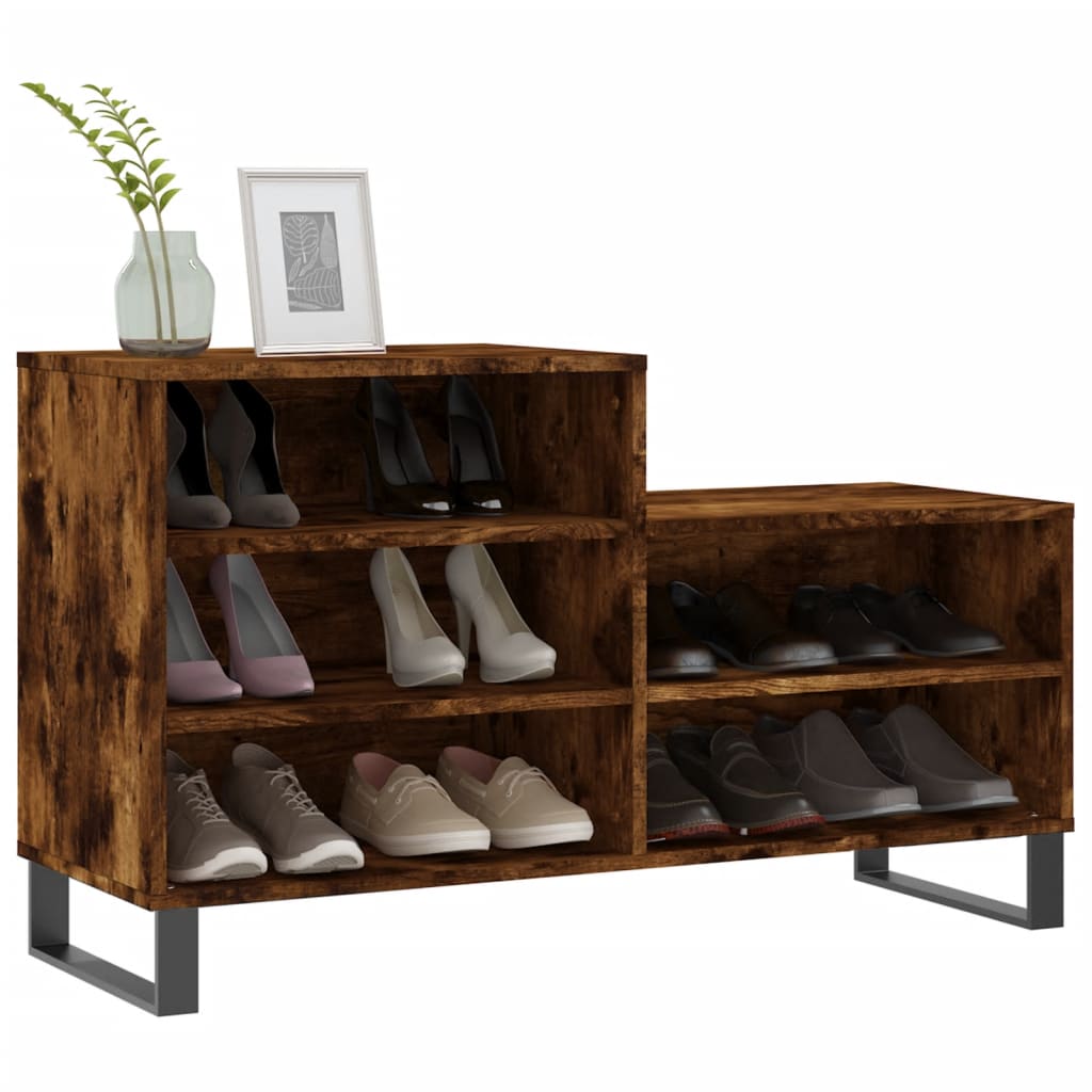 Mueble zapatero madera roble ahumado 102x36x60 cm vidaXL