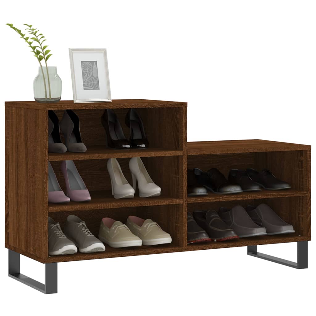 Mueble zapatero madera roble marrón 102x36x60 cm vidaXL