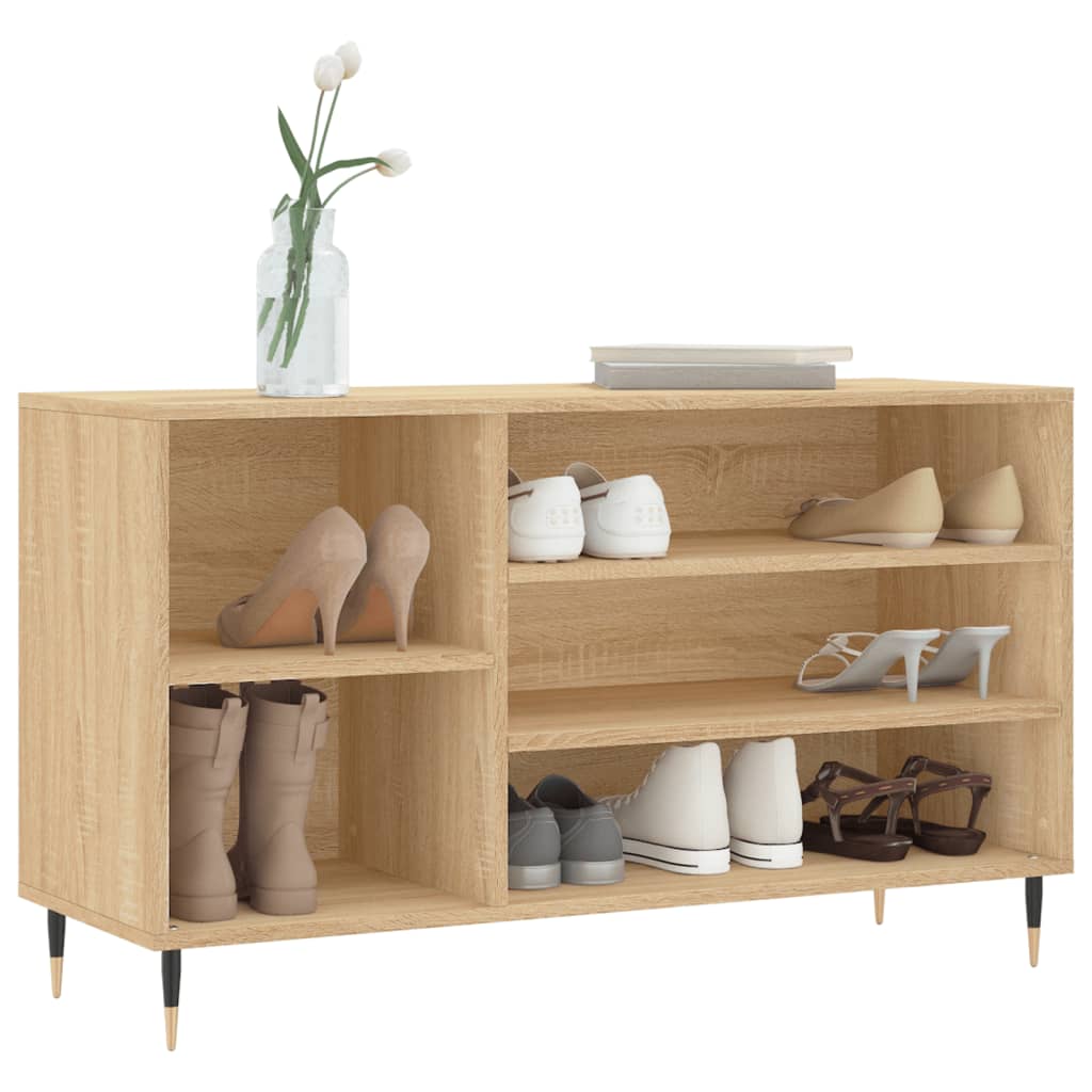 Mueble zapatero madera roble Sonoma 102x36x60 cm