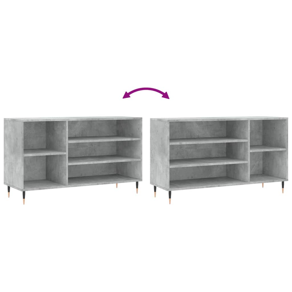 Mueble zapatero madera gris hormigón 102x36x60 cm vidaXL