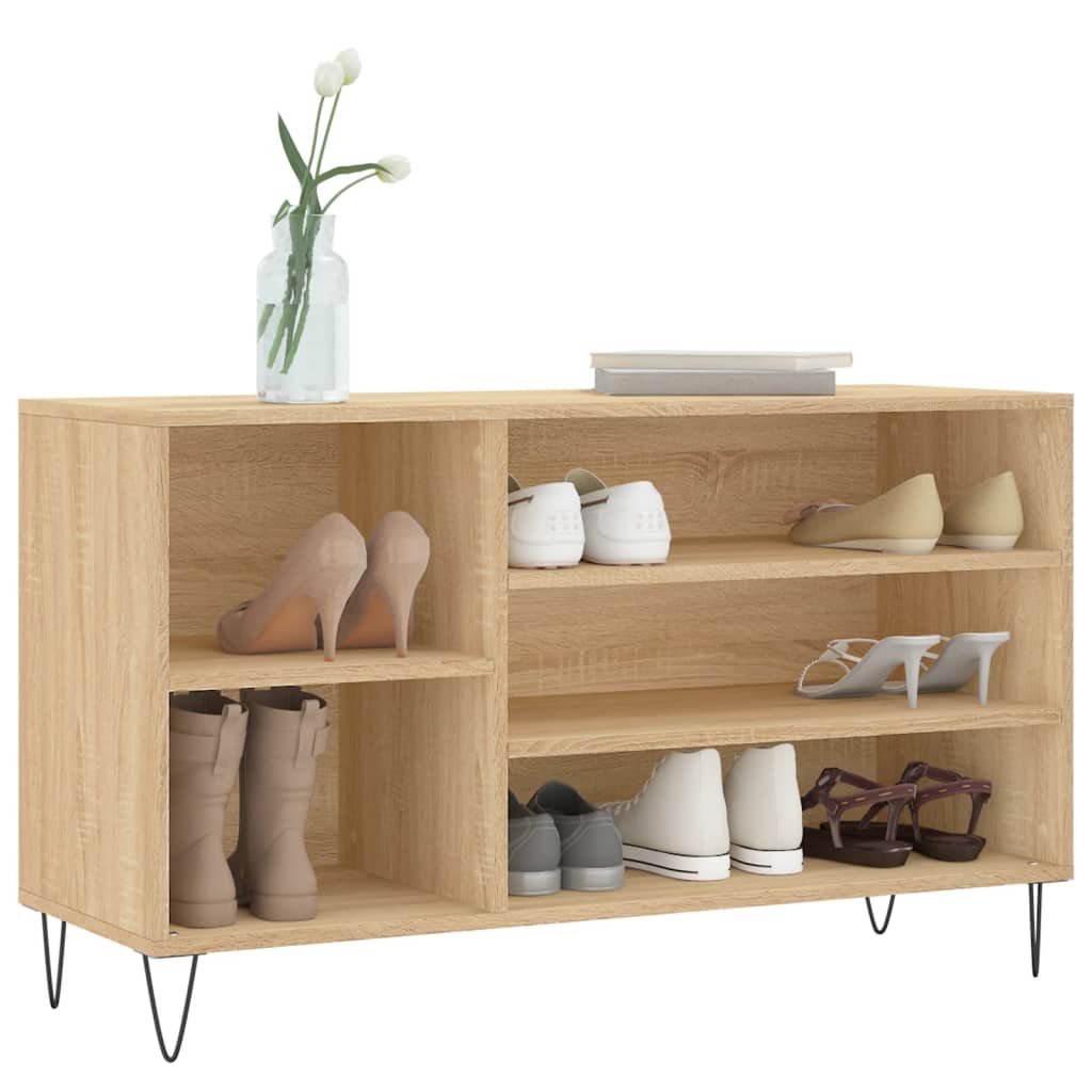 Mueble zapatero madera roble Sonoma 102x36x60 cm vidaXL