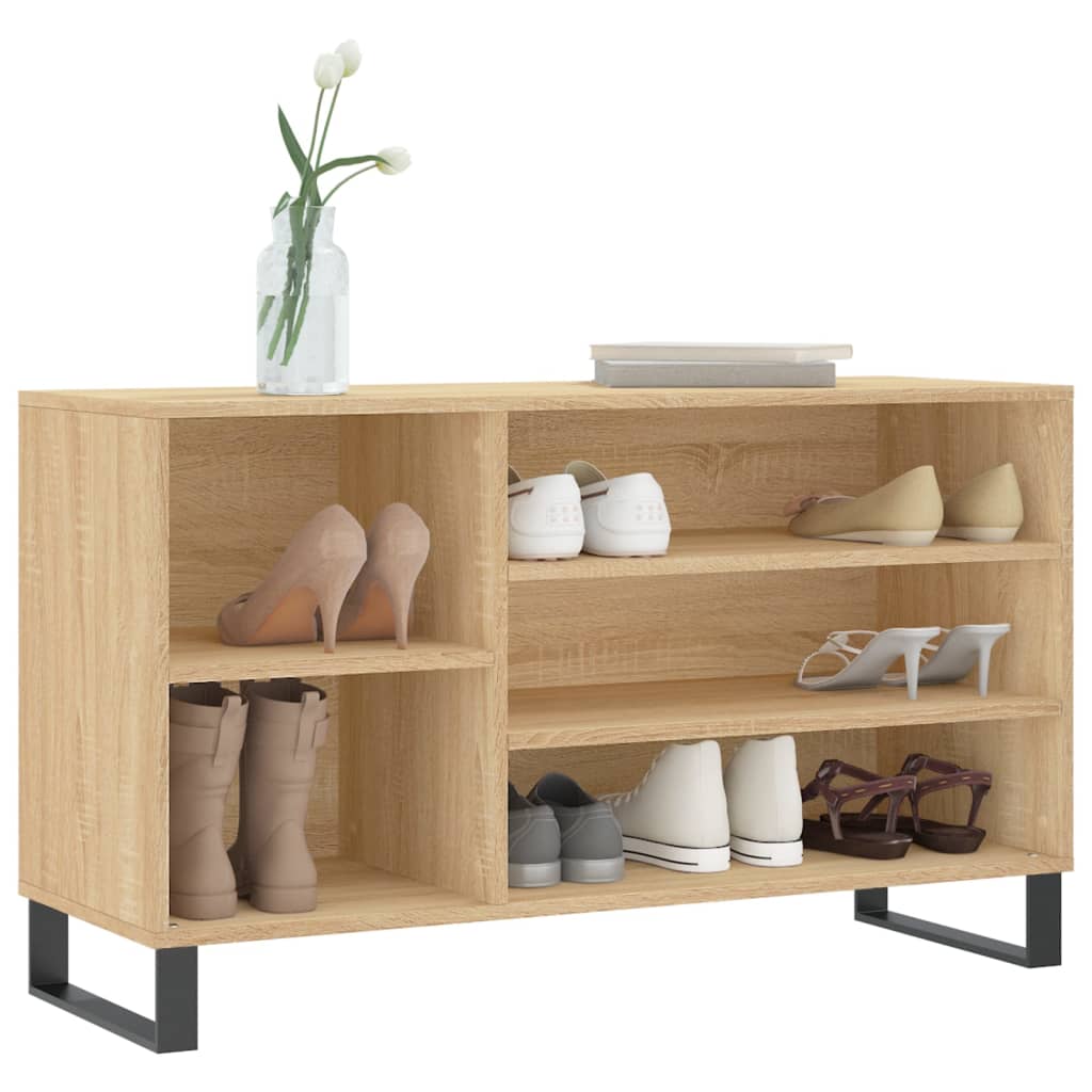 Mueble zapatero madera roble Sonoma 102x36x60 cm