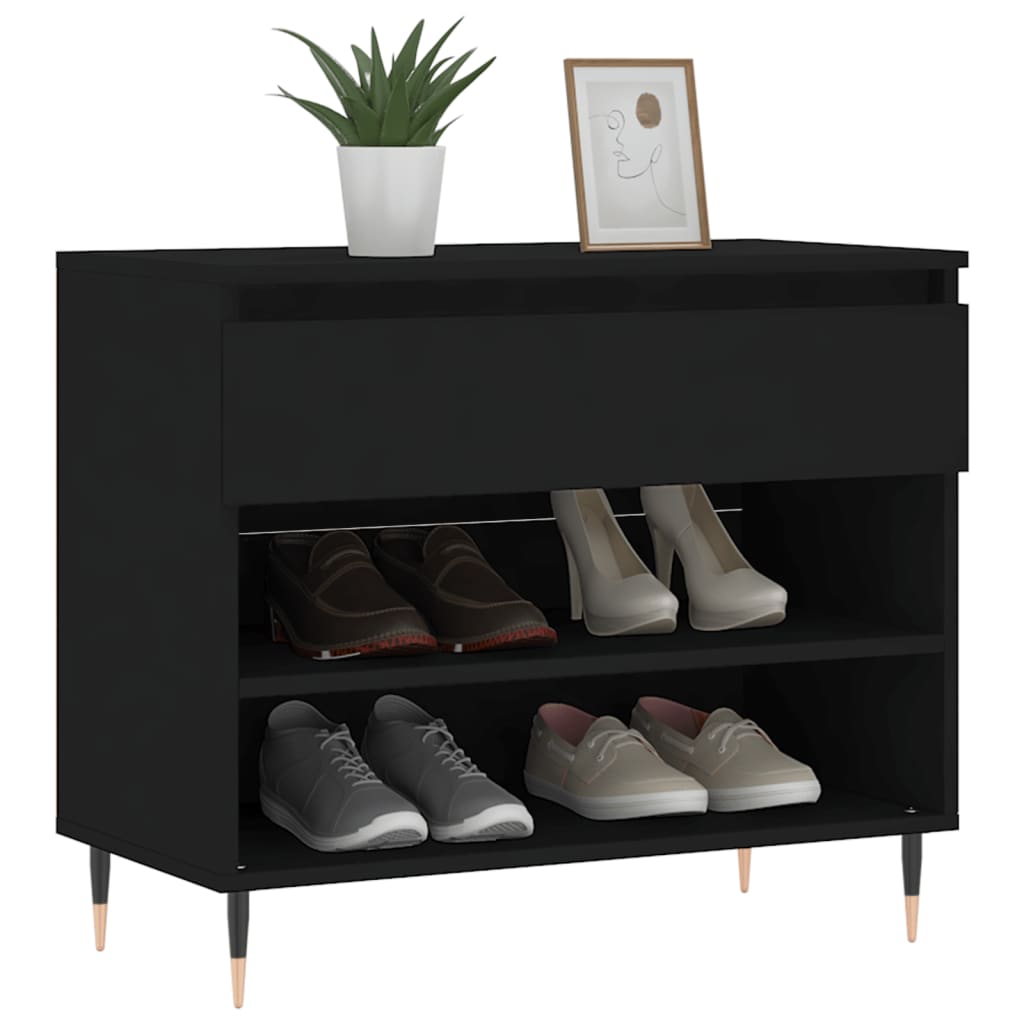 Mueble zapatero madera negro 70x36x60 cm vidaXL