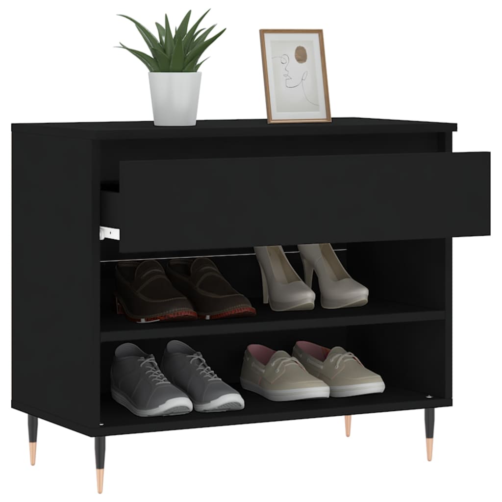 Mueble zapatero madera negro 70x36x60 cm vidaXL