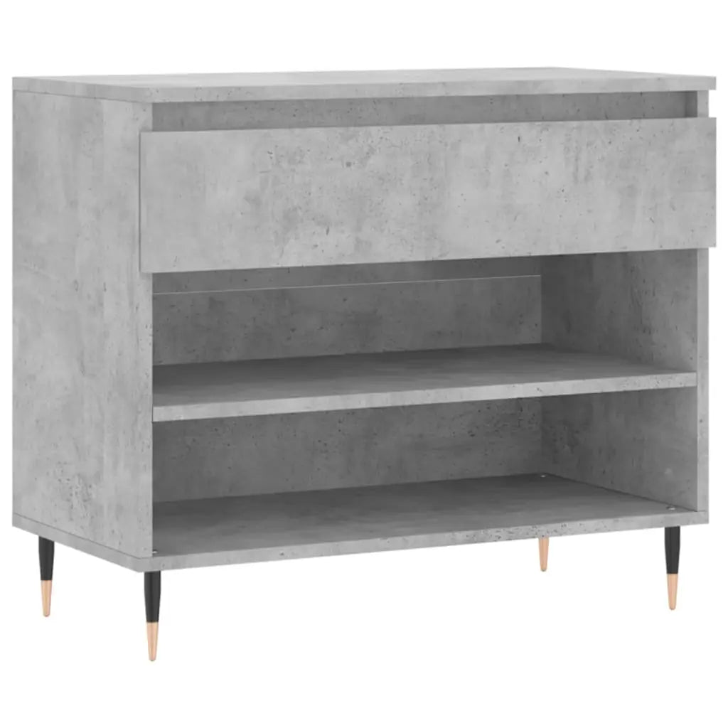 Mueble zapatero madera gris hormigón 70x36x60 cm - Vetonek