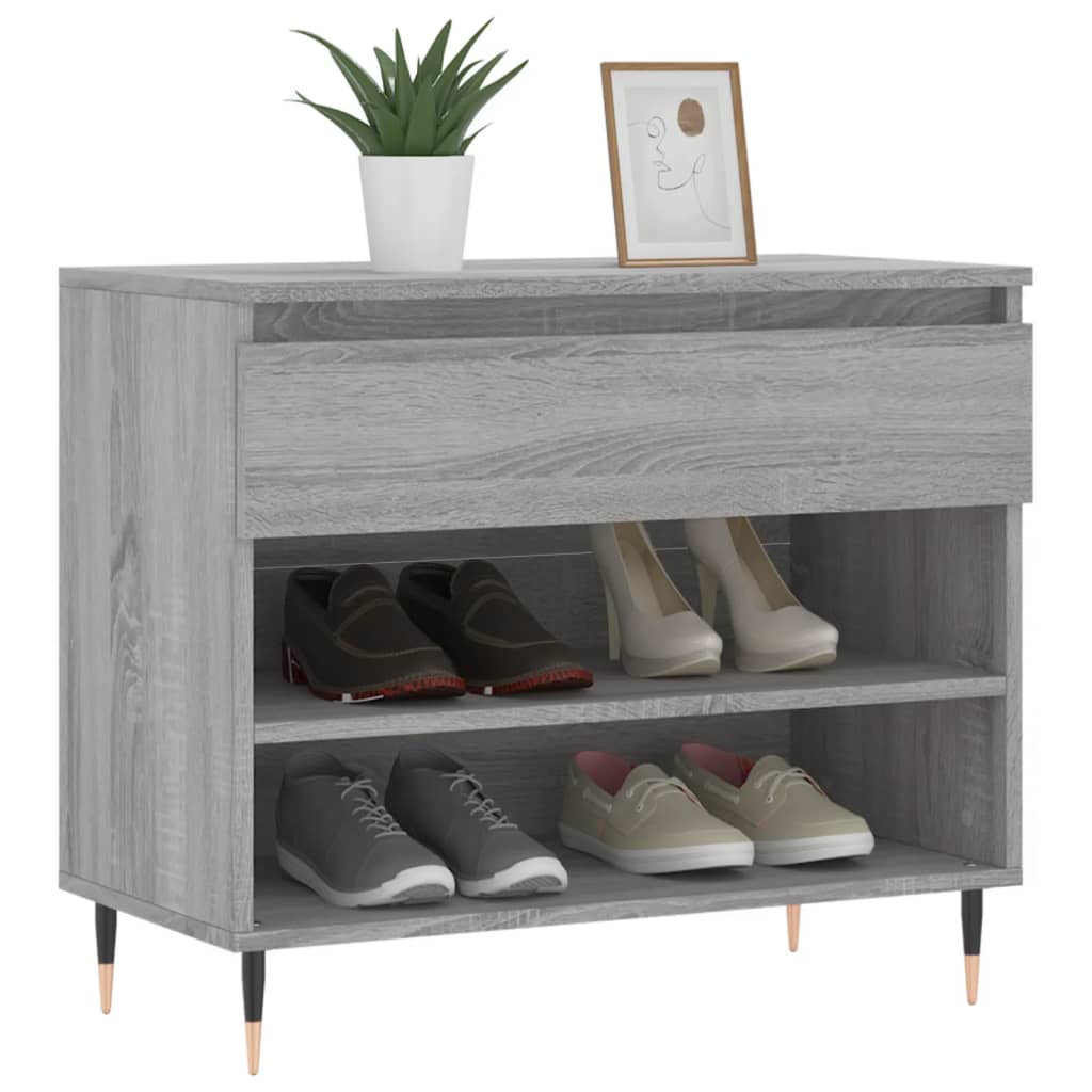 Mueble zapatero madera gris Sonoma 70x36x60 cm vidaXL