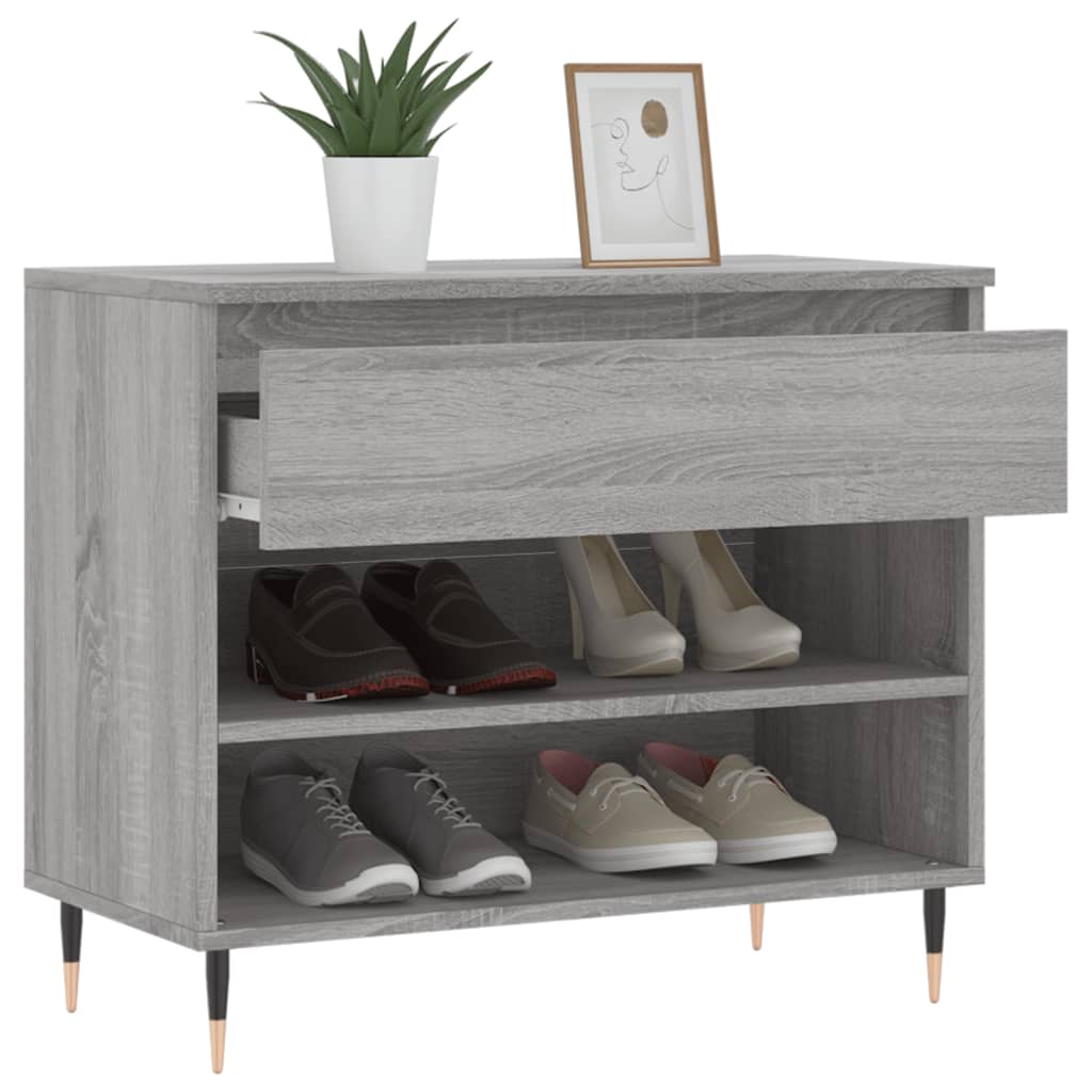 Mueble zapatero madera gris Sonoma 70x36x60 cm vidaXL