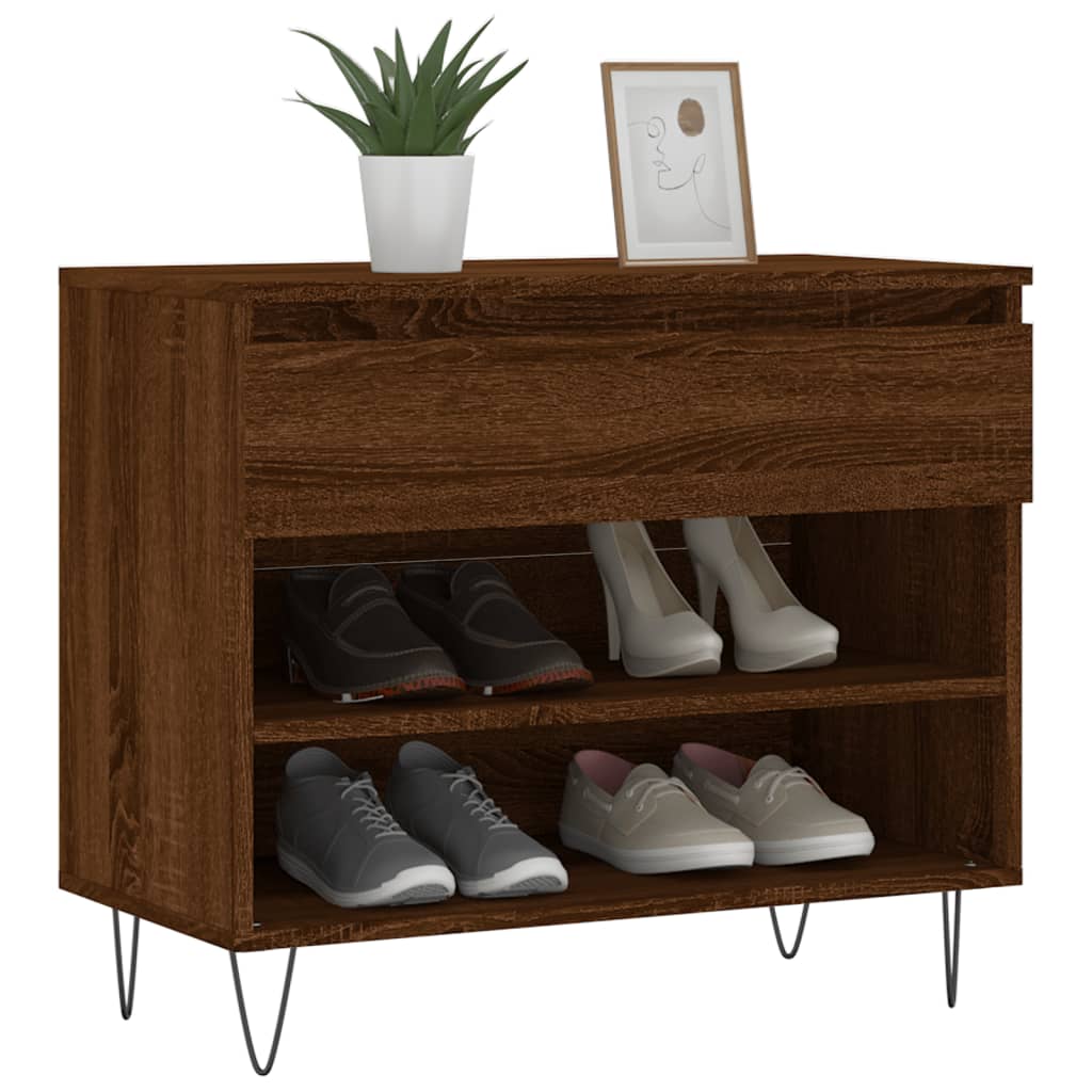 Mueble zapatero madera roble marrón 70x36x60 cm vidaXL