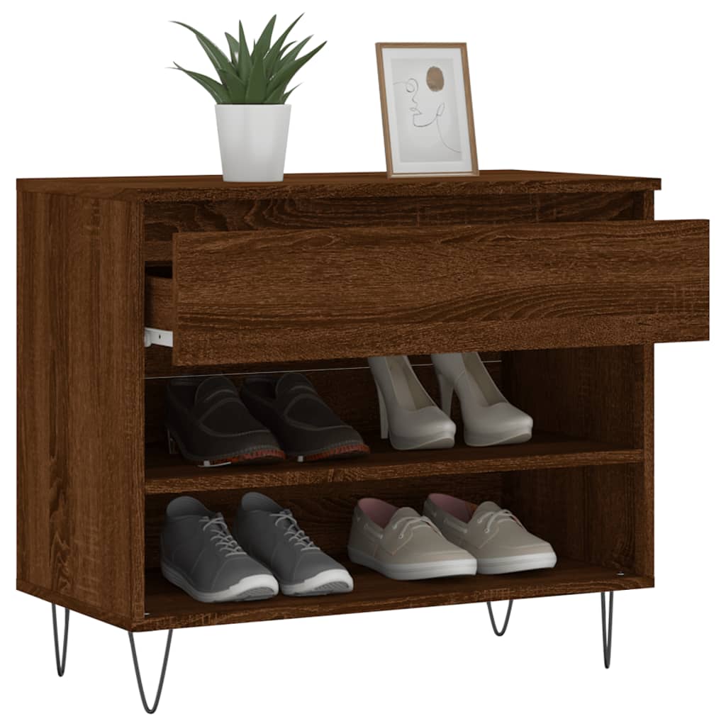 Mueble zapatero madera roble marrón 70x36x60 cm vidaXL