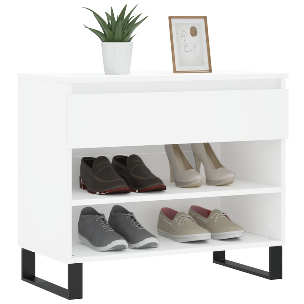 Mueble zapatero madera blanco 70x36x60 cm