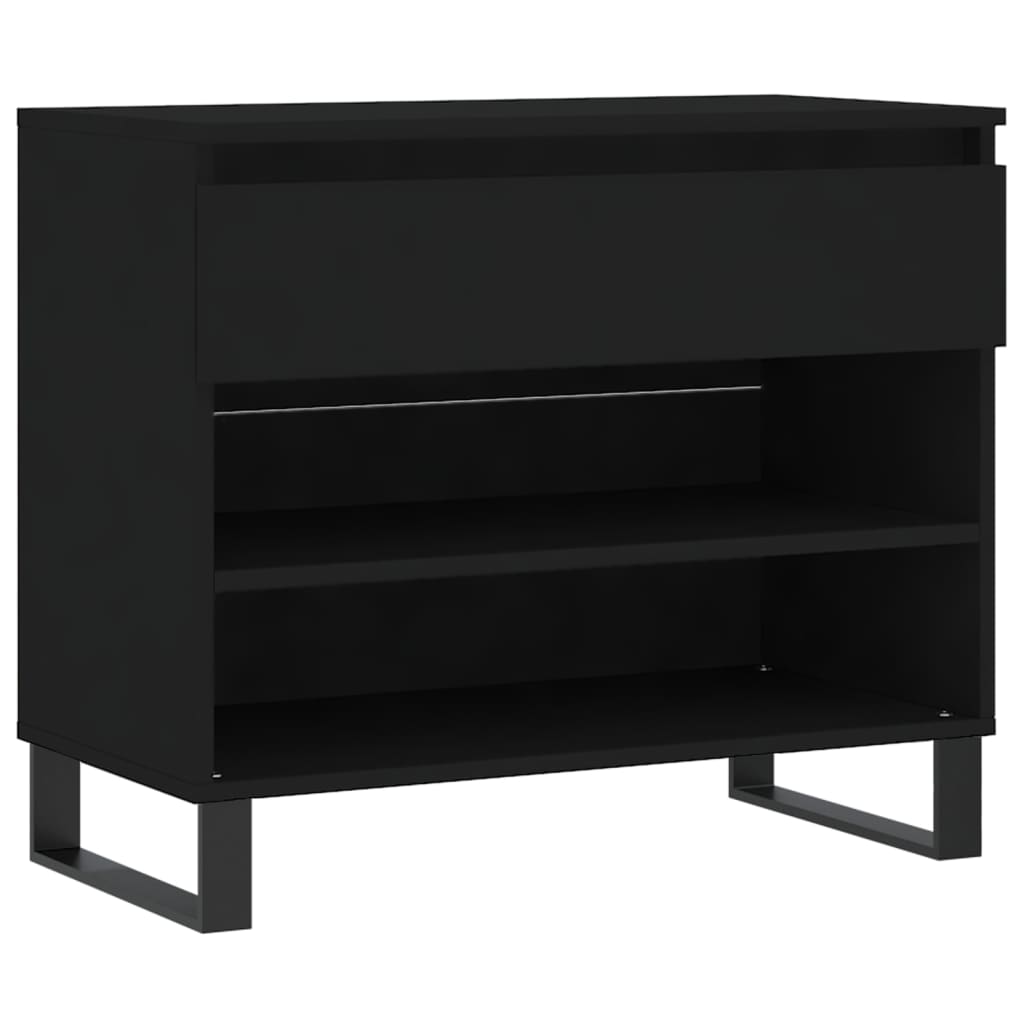 Mueble zapatero madera negro 70x36x60 cm - Vetonek