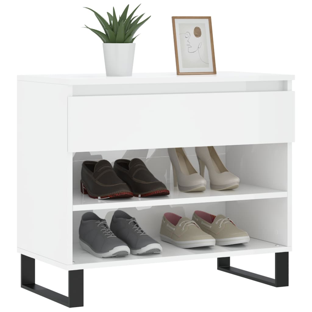 White wooden shoe cabinet 70x36x60 cm