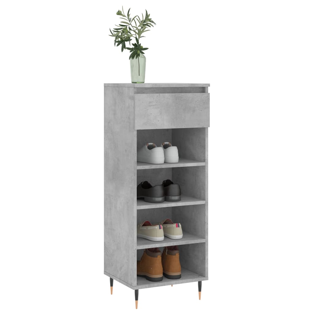 Mueble zapatero madera gris hormigón 40x36x105 cm - Vetonek