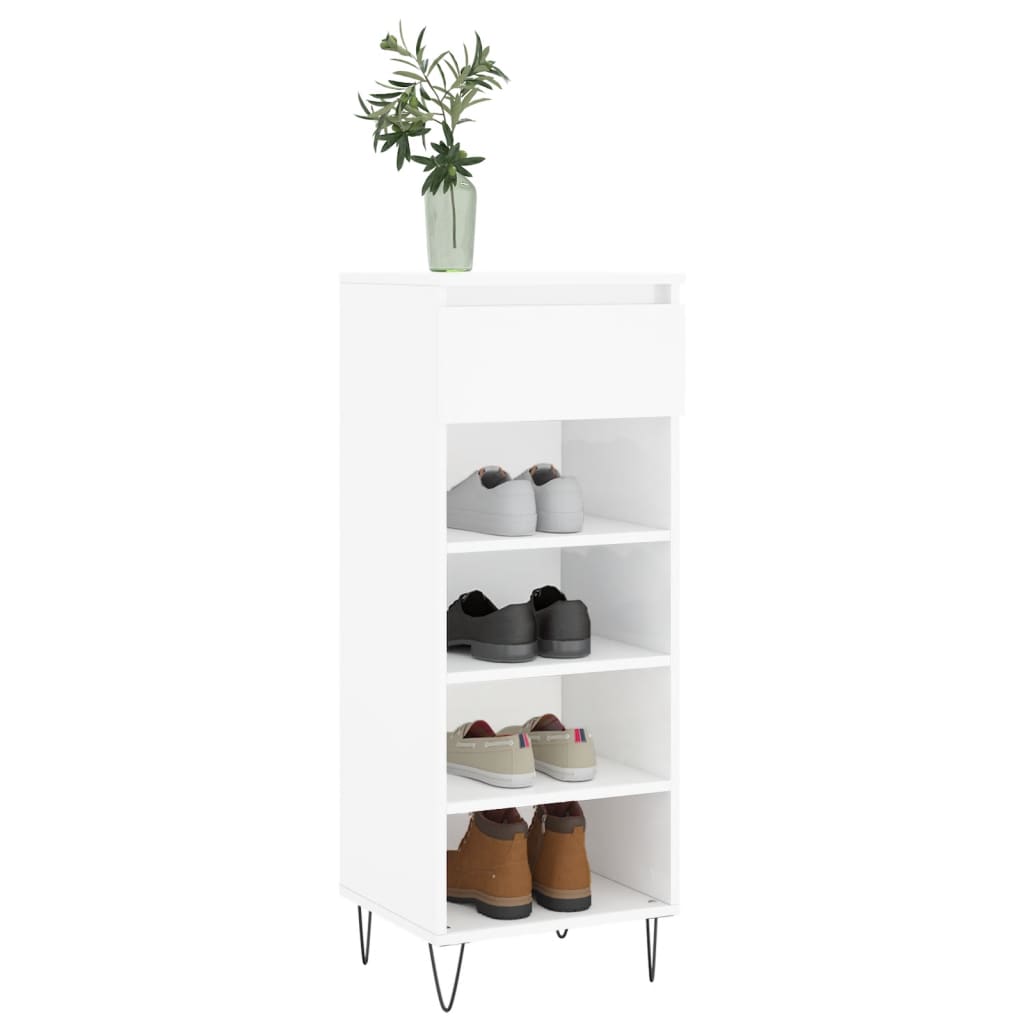 Mueble zapatero madera blanco brillo 40x36x105 cm vidaXL