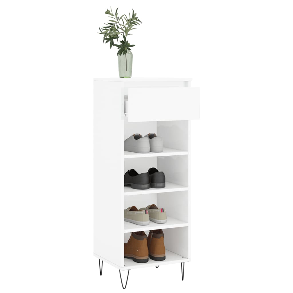 Mueble zapatero madera blanco brillo 40x36x105 cm vidaXL