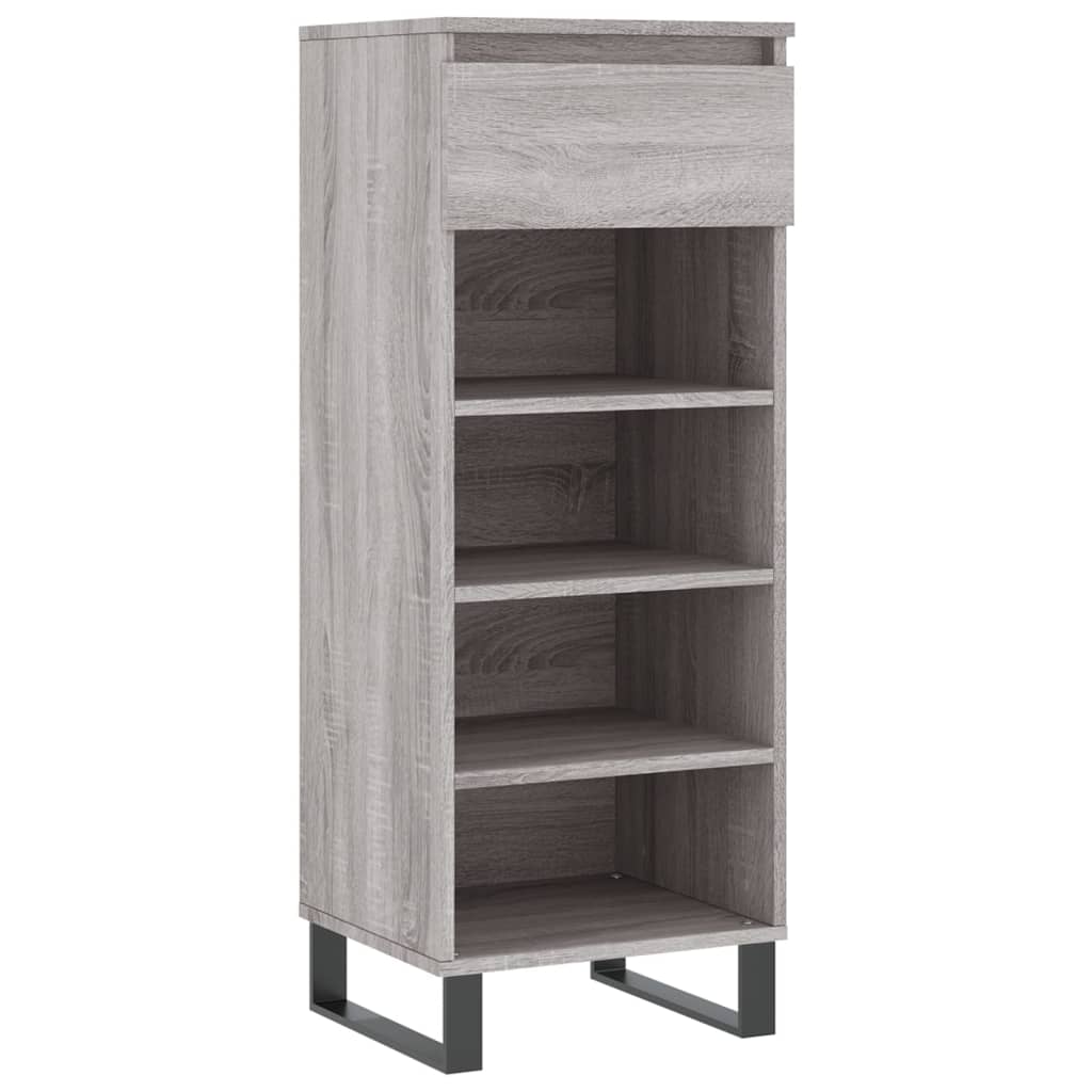 Mueble zapatero madera contrachapada gris Sonoma 40x36x105 cm vidaXL