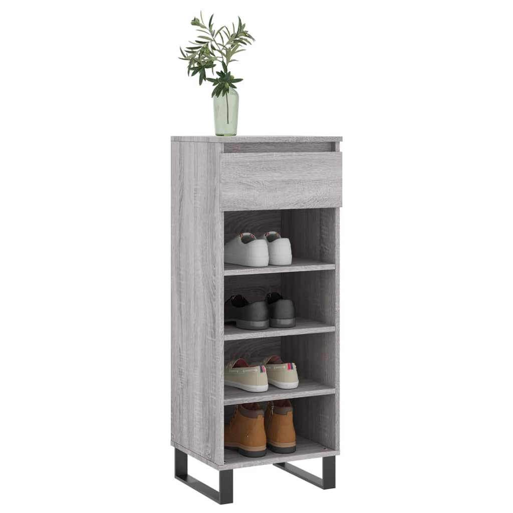 Mueble zapatero madera contrachapada gris Sonoma 40x36x105 cm vidaXL