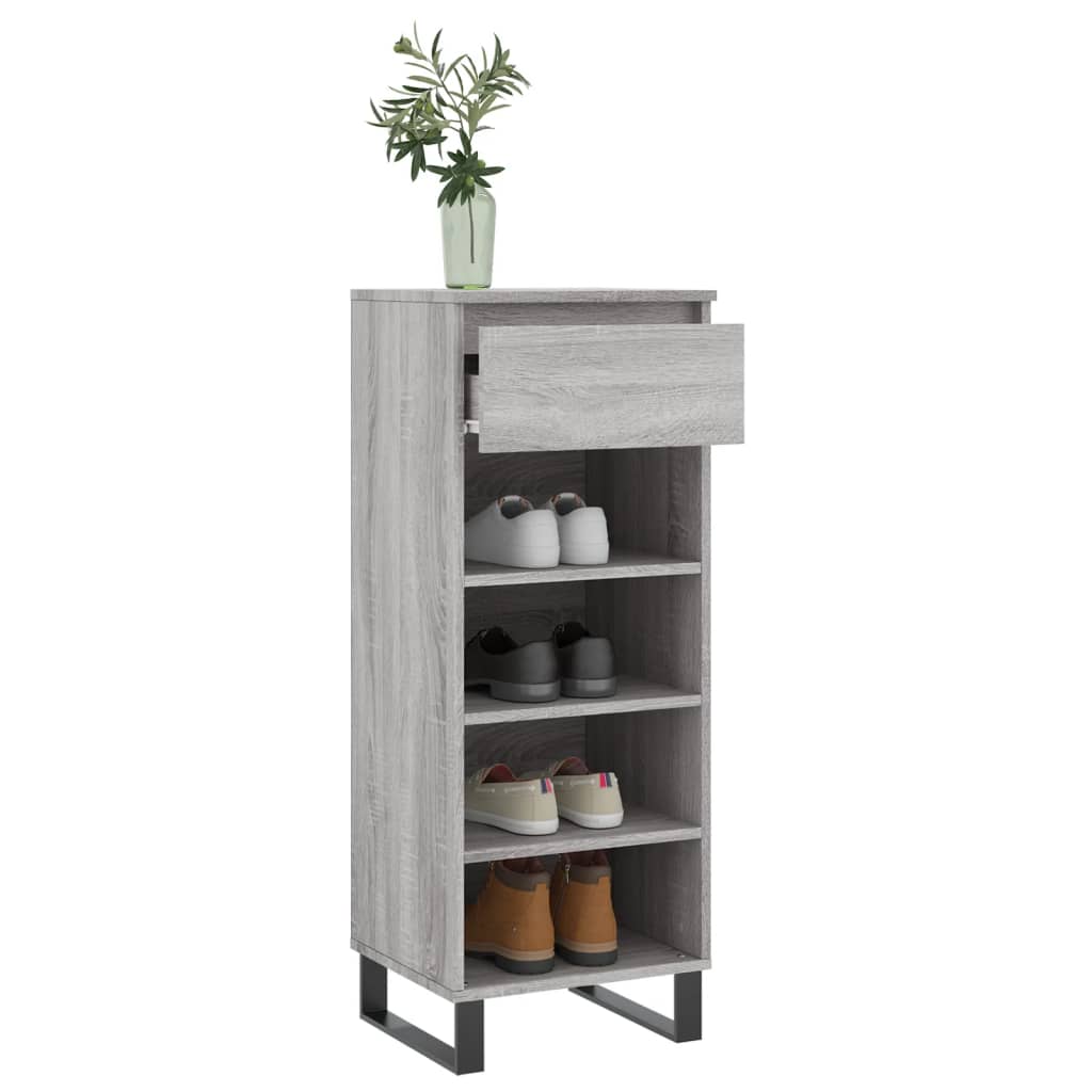 Mueble zapatero madera contrachapada gris Sonoma 40x36x105 cm vidaXL