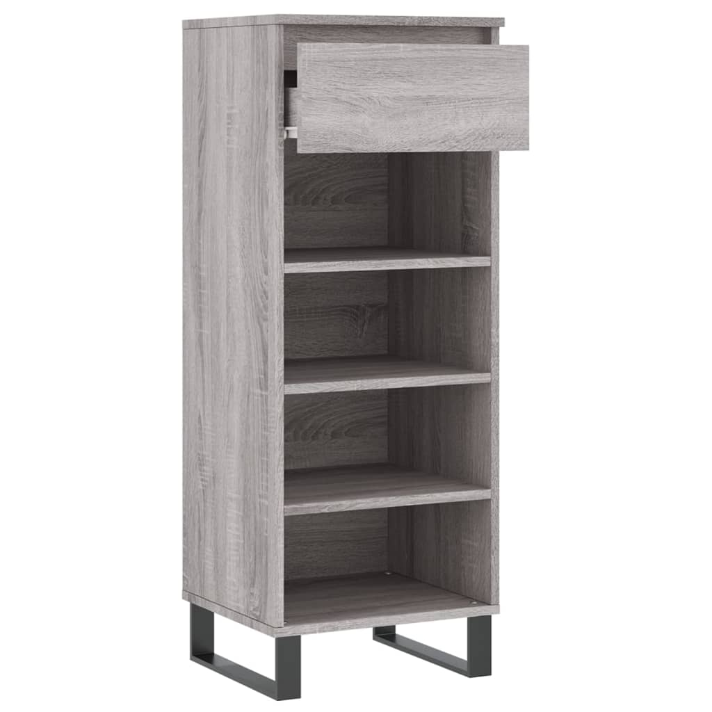 Mueble zapatero madera contrachapada gris Sonoma 40x36x105 cm vidaXL