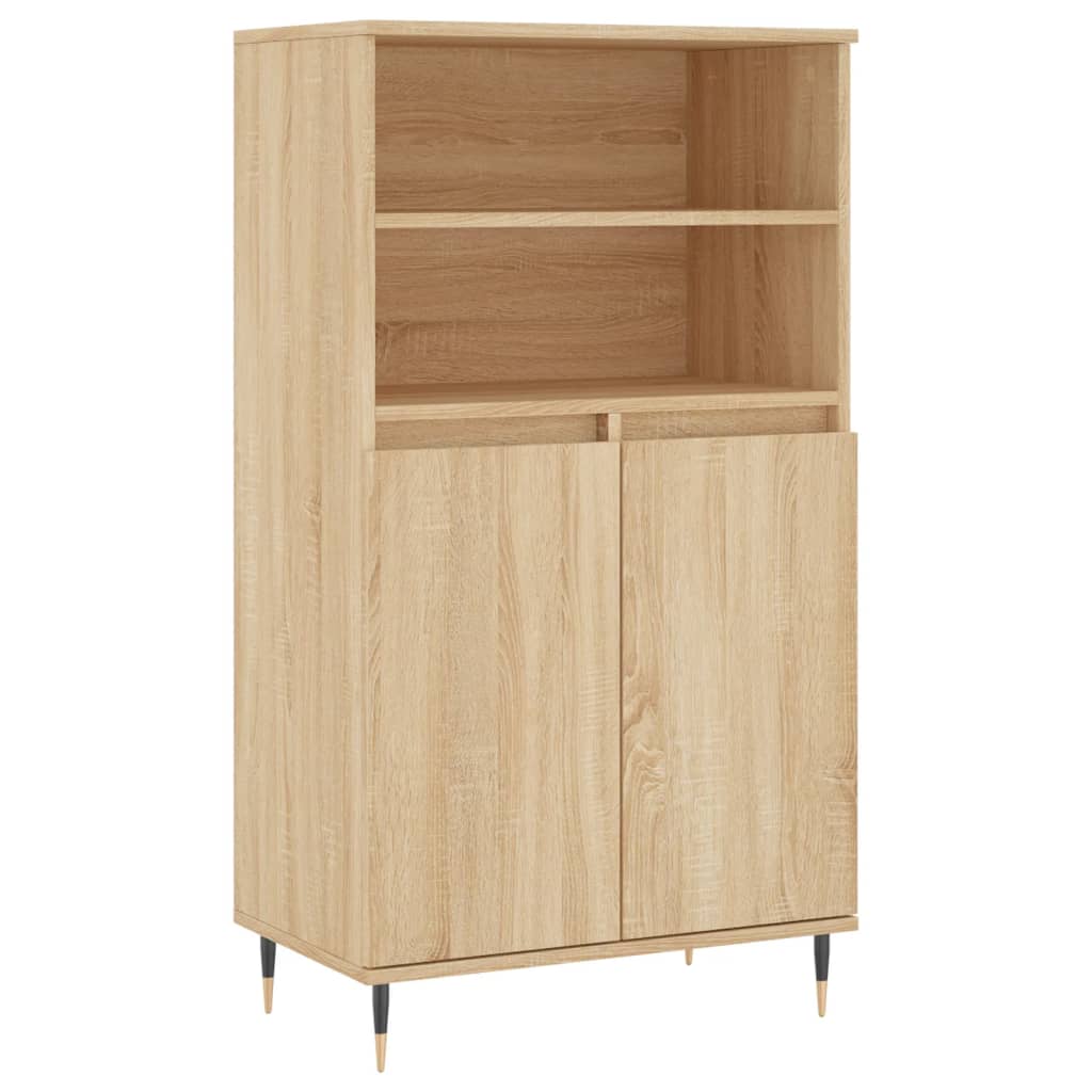 Aparador alto madera contrachapada color roble 60x36x110 cm