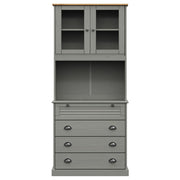 Aparador alto VIGO madera maciza de pino gris 80x40x175 cm V6139 Vetonek