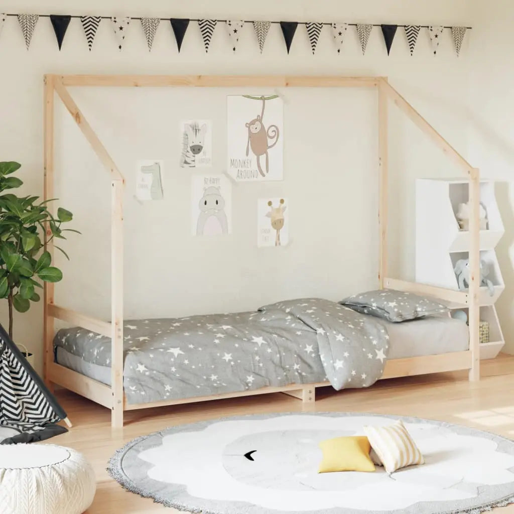 Vetonek Estructura de cama para niños madera maciza de pino 80x200 cm