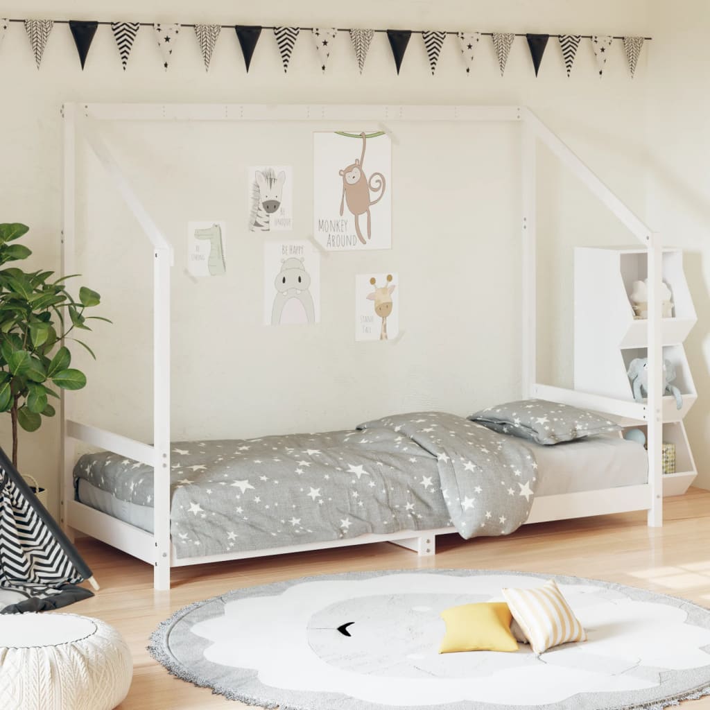 Vetonek Estructura de cama para niños madera de pino blanco 80x200 cm