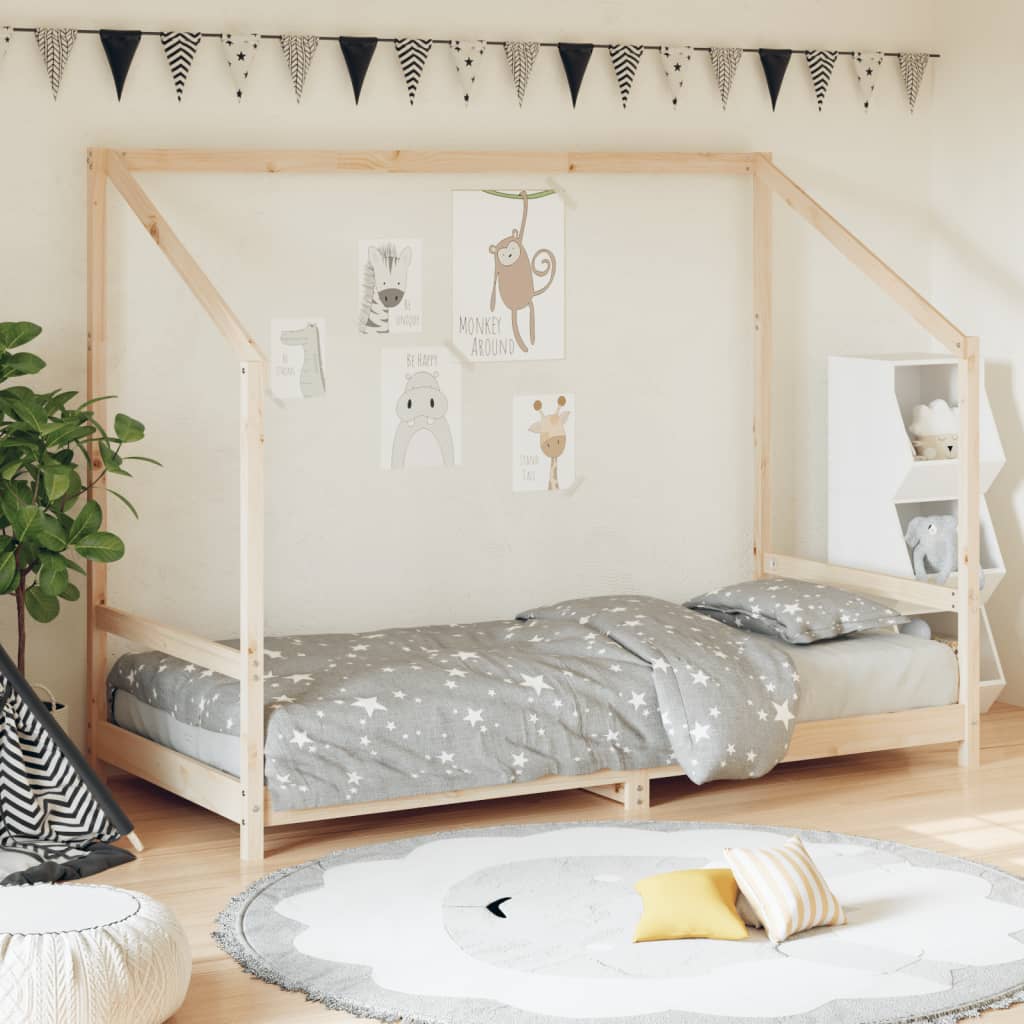 Vetonek Estructura de cama para niños madera maciza de pino 90x200 cm