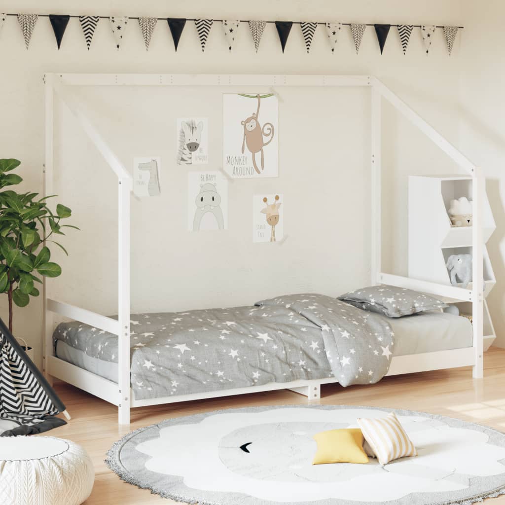 Vetonek Estructura de cama para niños madera de pino blanco 90x190 cm