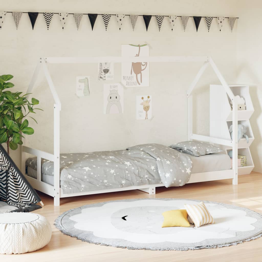 Vetonek Estructura de cama para niños madera de pino blanco 80x200 cm