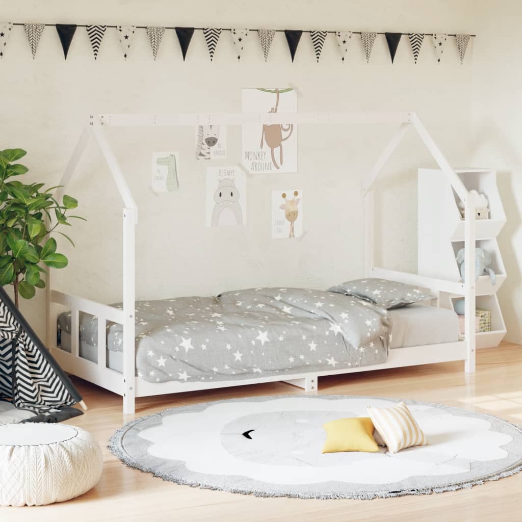 Vetonek Estructura de cama para niños madera de pino blanco 90x190 cm