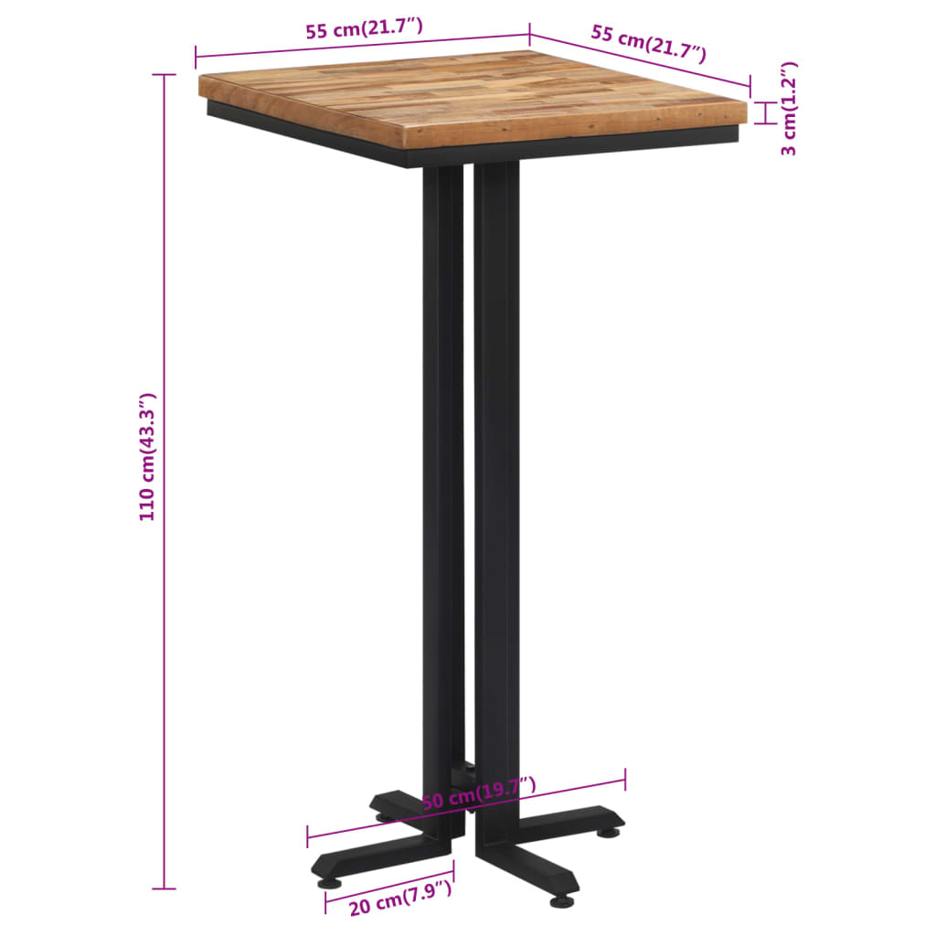 Sound Tea Recycled Teak Table 55x55x110 cm