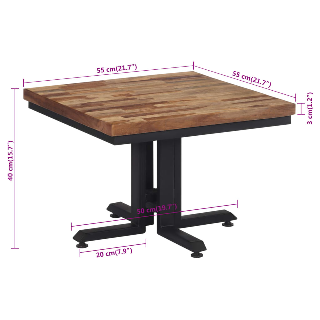 Soundic recycled teak table 55x55x40 cm