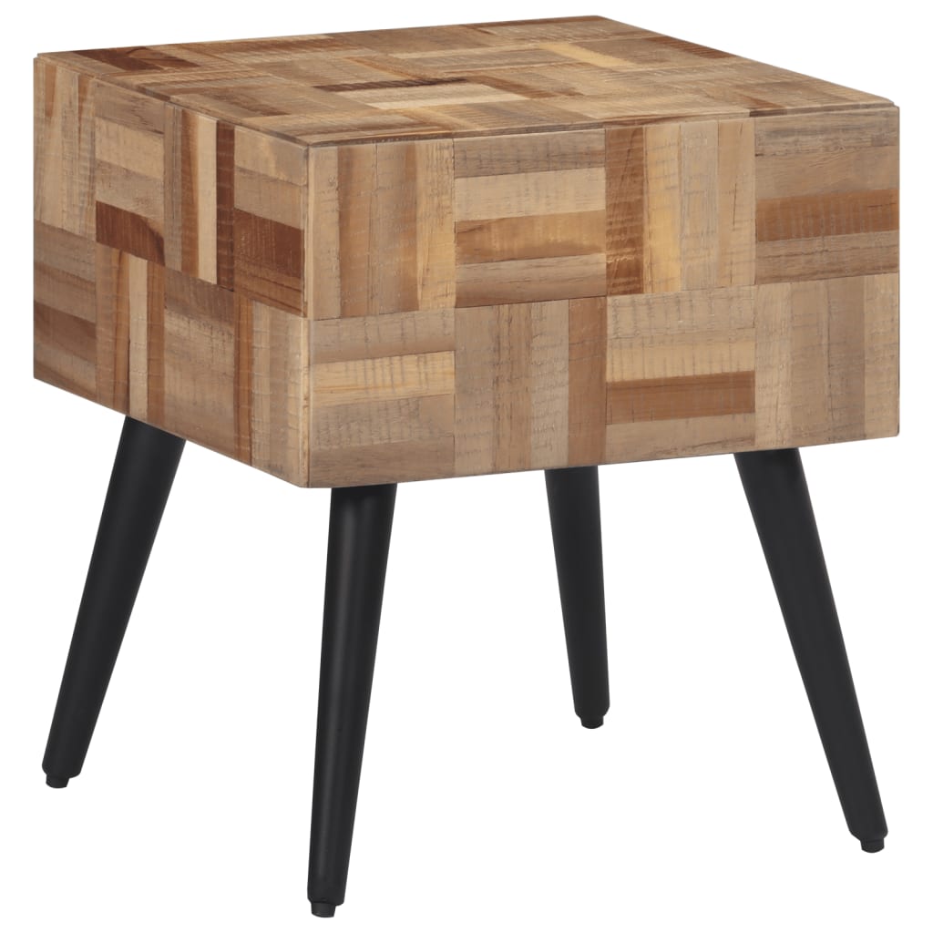 Mesa auxiliar teca reciclada maciza 40x40x45 cm - Vetonek